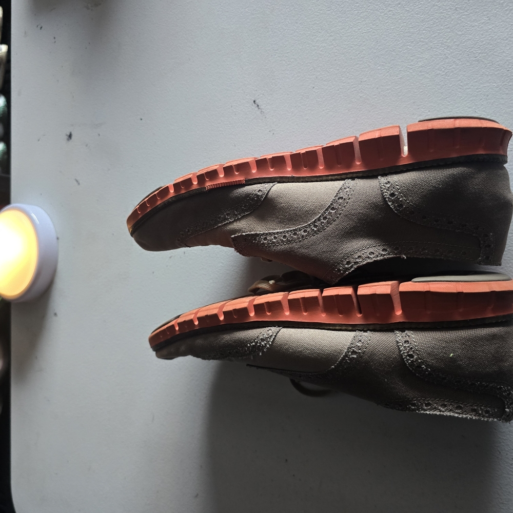 Cole Haan Gray and‎ Orange Slip-On Loafers
